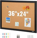 VEVOR 24 x 36 Cork Board, Large Bulletin Board with Black MDF Frame, Wall Mounted Pin Board for Office, School and Home Decor, Hanging Message Board for Pictures and Notes, 10 Push Pins Included