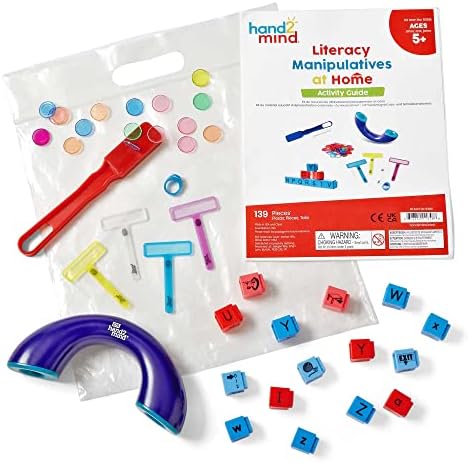 hand2mind Literacy Take Home Manipulatives Kit, Includes FingerFocus Highlighters, Phoneme Phone, Reading Rods Phonemic Awareness Linking Cubes, Magnetic Wand and Chips, Reading Tools (139 Pieces)