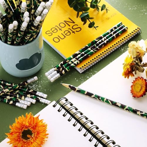 150 Camouflage Pencils with Erasers, Bulk School and Party Supplies