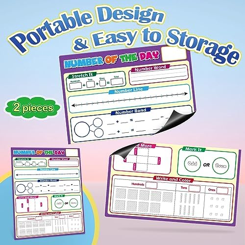Aizweb Giant Magnetic Number of the Day Chart Paper,Dry Erase Place Value Number Line for Classroom Whiteboard Accessories,Teacher Must Have Essential Homeschool Teaching Supplies,Math Manipulative