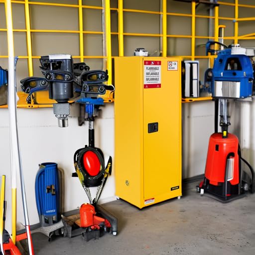 VEVOR Flammable Cabinet, 18" x 18" x 35", Yellow | Galvanized Steel, Safety Cabinet, Adjustable Shelf, Commercial, Industrial, Home Use