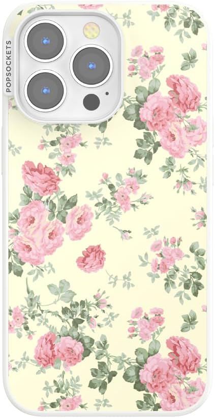 PopSockets iPhone 13 Pro Phone Case with MagSafe- Cottage Tutu | Magnetic, Wireless Charging, Camera & Drop Protection, Yellow, Butter, Flower, Floral