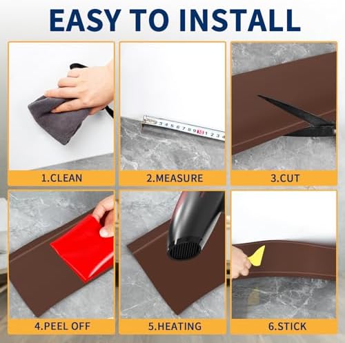 Vinyl Baseboard Molding Trim 4 Inch Peel and Stick Cove Base