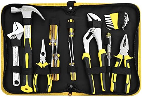 DOWELL Tool Set Household Tool Kit with Storage Tool Bag Pouch, 19 PCS