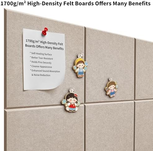 1/2'' Thick Felt Bulletin Board Squares, Dartboard Wall Protector