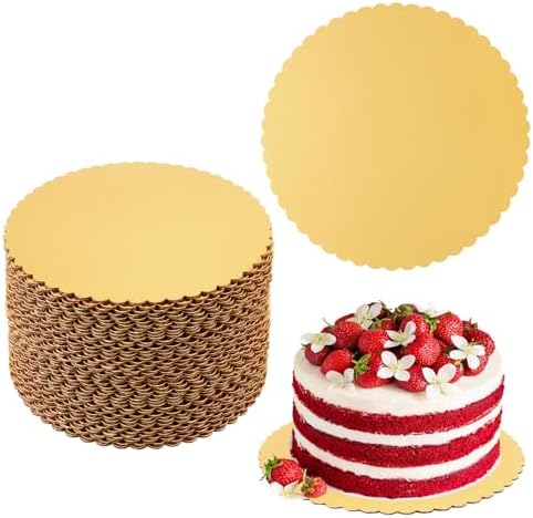 55 Pack 10 Inch Gold Cake Boards, Rounds Cake Cardboard