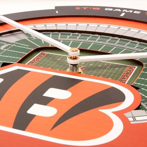 YouTheFan NFL Cincinnati Bengals StadiumView 3D Wall Clock