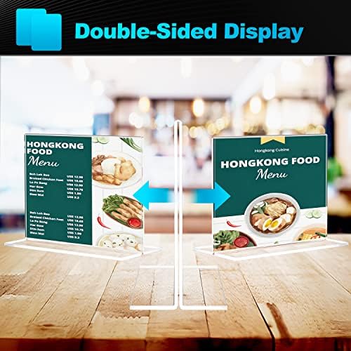 MaxGear Acrylic Sign Holder 8.5x11 Horizontal 6 Pack, Double-Sided Display