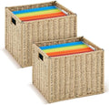 Jingmore 2 Pack Paper Rope Hanging File Box, Letter Size, Paper