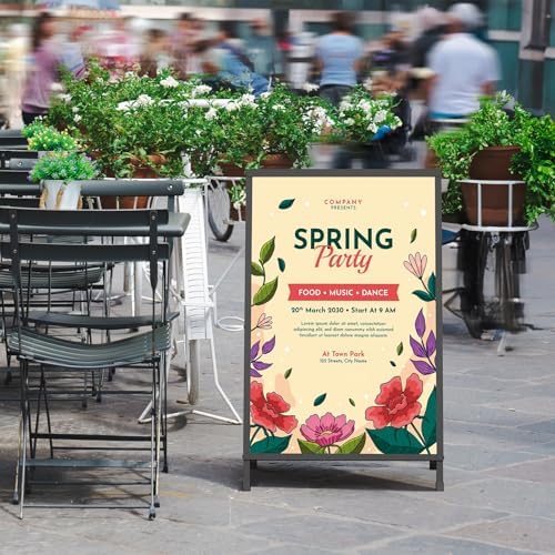 Relx A Frame Sign 24x36 Inch Outdoor, Heavy Duty Sandwich Board Signs, Double-Sided A Frames Sign Holder Business for Outside(Frame only).