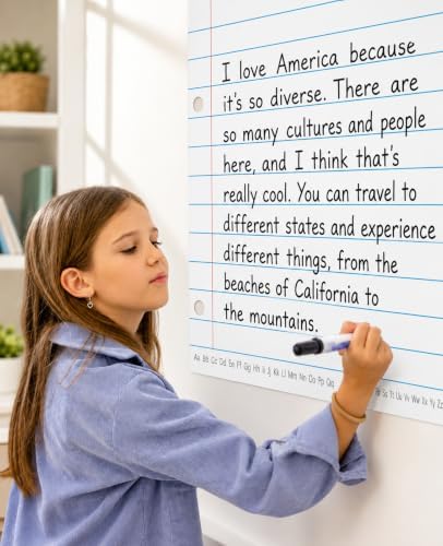 Dry Erase Giant Sized Magnetic Notebook Paper, Lined Paper 22" x 28"