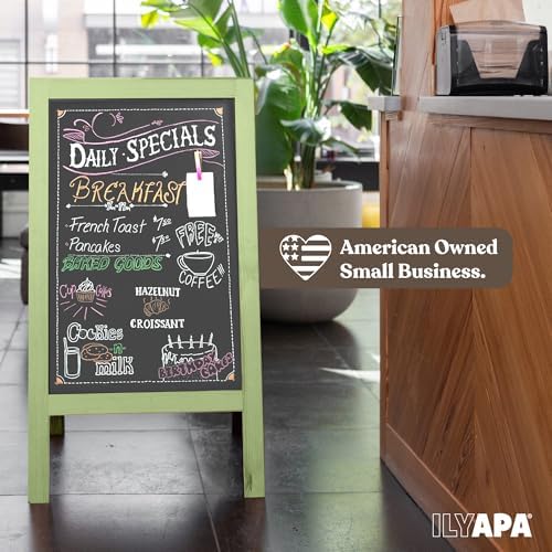 Ilyapa A Frame Chalk Board Easel Sign 40x20 in - Sandwich Signs Outdoor