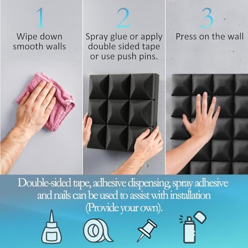 JBER 24 Pack Acoustic Foam Panels, Mushroom Soundproofing Studio foam