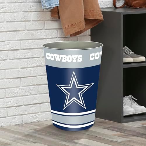 FANMATS 34645 NFL - Dallas Cowboys Wastebasket | Navy Blue | 15"x10.5"x10.5" | Primary Logo, Helmet, & Wordmark
