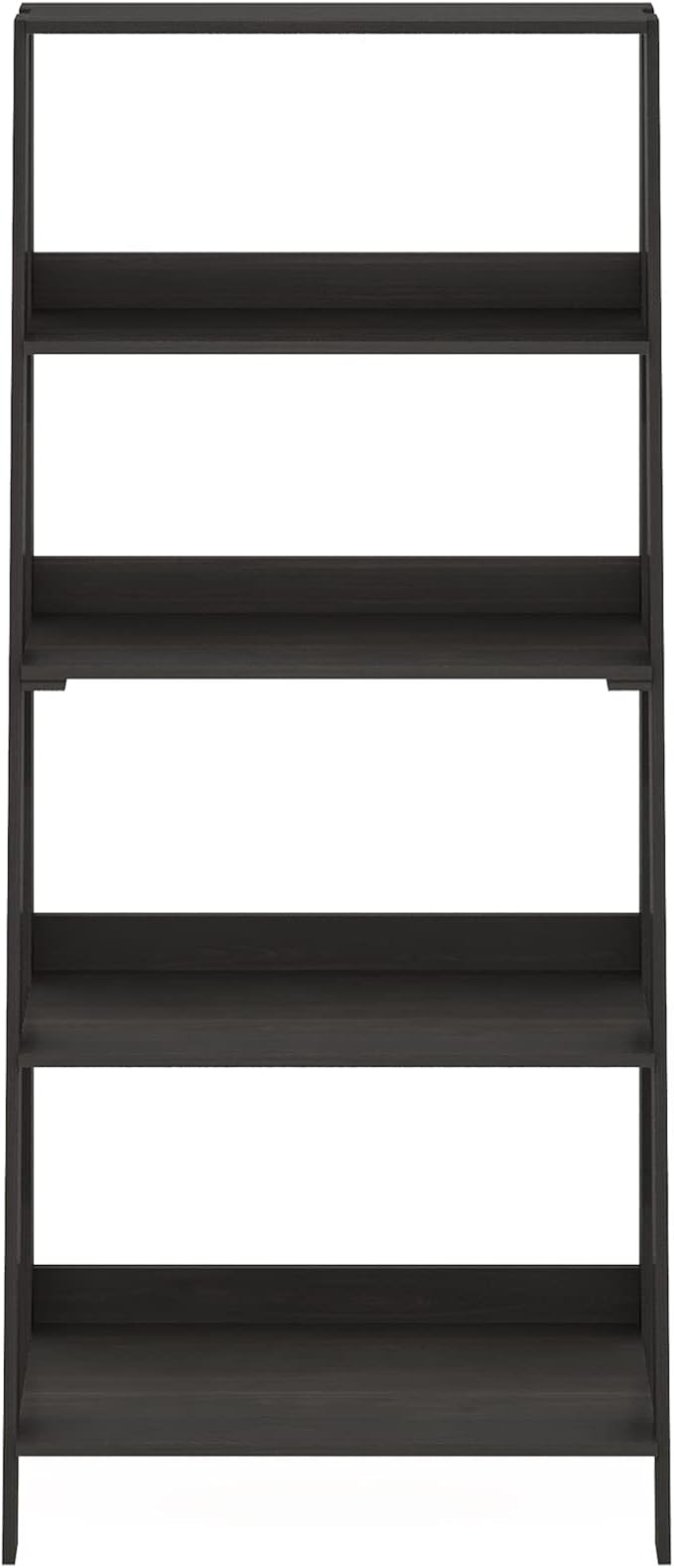 Furinno Ladder Bookcase Display Shelf, 5-Tier, Espresso | 13 x 23.6 x 53.5, Open Frame Design Bookshelf, Display Storage Shelves, for Living Room, Home Office