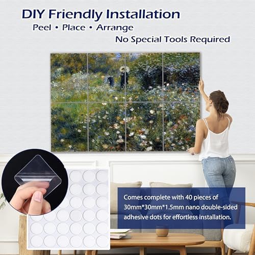 PINWELIFE® Masterpiece Acoustic Art Panels, 8-Pack 12"×16" Sound Absorbing Panels, Decorative Acoustic Wall Art, Noise and Echo Cancelling for Home Studio/Office, Nano Tape Included