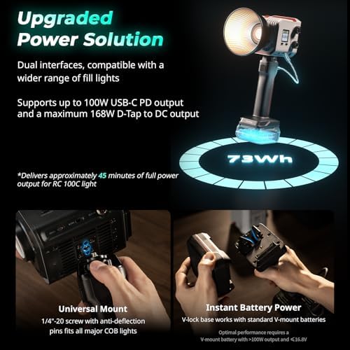 SmallRig RC 100C RGBWW COB Video Light, 100W Mini Continuous Lighting