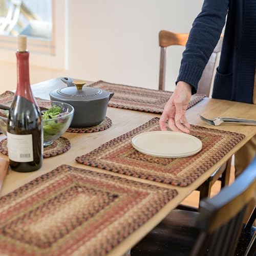 Homespice Gingerbread Jute Braided Placemats, Rect 13x19 Set of 6