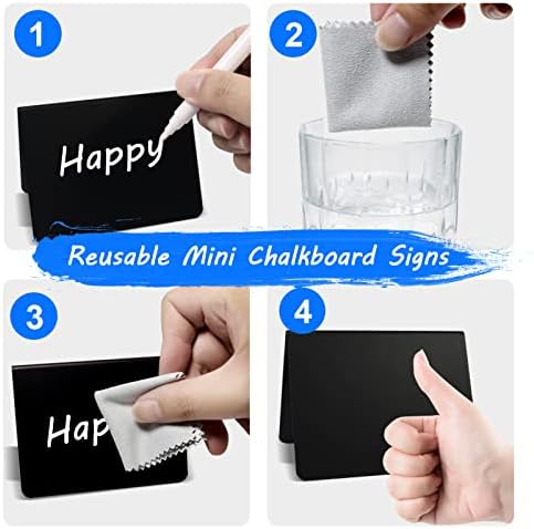 40 Pack Food Labels for Party Buffet - Mini Chalkboard Signs - Food Tags for Party Buffet - Catering Supplies Buffet Display, 3x4 Inches, Easy to Write and Wipe