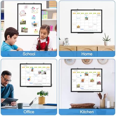 Dry Erase Calendar Whiteboard for Wall, 36" x 24" Monthly White Board