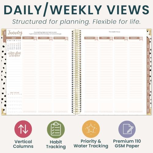 bloom daily planners 2027 Hardcover Goal & Vision Planner (January - December 2027) - Monthly & Weekly Calendar Year Agenda Organizer - 7.5" x 9" - Simply Spotted