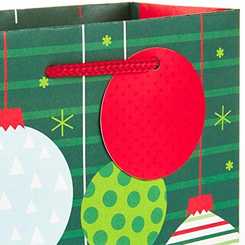 Hallmark Holiday Gift Bag Assortment (8 Gift Bags: 3 Small 6", 3 Medium 9", 2 Large 13") Red, Green and Blue Ornaments, Let It Snow, Happy Holidays with Snowman and Christmas Trees (Pack of 2)