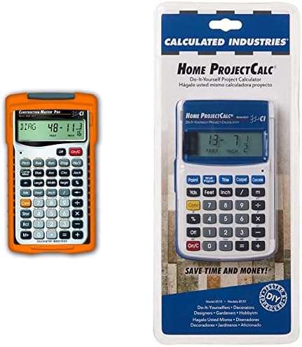 Calculated Industries Construction Master Pro Advanced Construction Math Feet-inch-Fraction Calculator Bundle for Contractors, Estimators, Builders, Framers, Remodelers, Renovators and Carpenters | Home ProjectCalc Do-It-Yourselfers Feet-Inch-Fraction ...