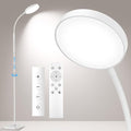 PACOVY Floor Lamp, Adjustable Height Floor Lamps for Living Room Bedroom, 252 LED Super Bright Standing Lamp Remote Control, Dimmable Gooseneck Tall Stand Reading Lamp Light for Office Craft, White