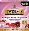 Twinings Pomegranate & Raspberry Herbal Tea Individually Wrapped Bags, 100 Count (Pack of 1), Naturally Caffeine-Free, Enjoy Hot or Iced, 100 Teabags
