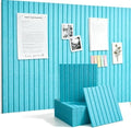 Large Felt Bulletin Board Cork Board Alternative with Safe Removable Adhesive Tabs, Wall Bulletin Board for Home Office Classroom Pin Board (Sky Blue, Fine-Stripe 6-Pack)