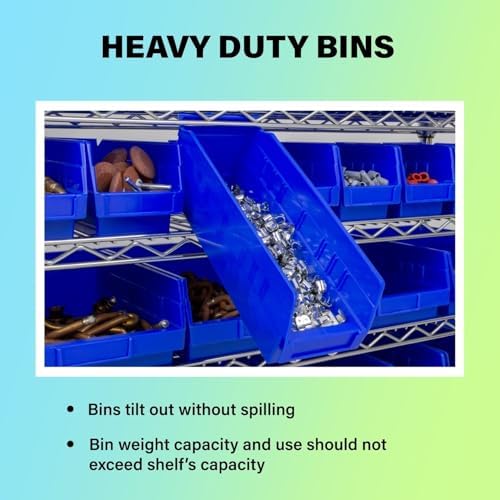 Akro-Mils 30164 Heavy Duty Plastic Shelf Bins, 24"x 6.5"x 4", Red, 6-Pk