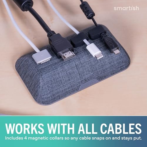 Smartish Magnetic Cord Holder, Bigger Cable Wrangler, Office Desk Organizer