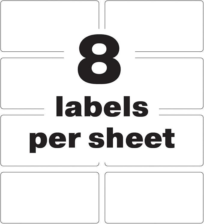 Avery White Asset Tag Labels, 3-3/4" x 2", Destructible Laser Printable Tags, 64 Waterproof Labels (60539)