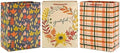 Hallmark 13" Large Fall Gift Bag Bundle (3 Bags: Orange and Tan Plaid, Leaves, Grateful Wreath) for Thanksgiving, Friendsgiving, Boss's Day, Clergy Appreciation, Grandparents Day