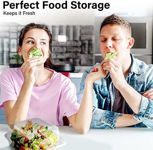 MT Products Cake Slice Container 5.25" x 5.26" x 3.17" - Clear Square Plastic Containers for Food - Disposable Dessert Containers - Deep Sandwich Containers (40 Pieces) - Made in the USA
