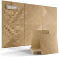 Fluxynara 6-Pack Felt Bulletin Board,Natural Oak Diamond Chevron-1