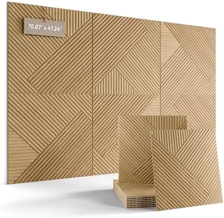 Fluxynara 6-Pack Felt Bulletin Board,Natural Oak Diamond Chevron-1