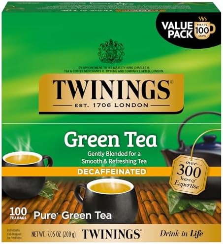 Twinings Decaffeinated Green Tea Bags, 100 CT Box (1 Pack)