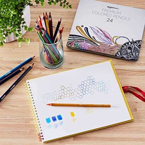 Amazon Basics Colored Pencils for Coloring and Drawing, Premium, Soft Core, Back to School Supplies, 72 Count (Pack of 1), Multicolor