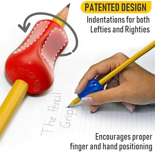 The Pencil Grip Neon Grippers 6-Pack, Pencil Grips for Kids Handwriting, Ergonomic Pen Holder for Righties & Lefties, Writing Practice for Kids, Toddlers, Adults, Writing Tool with Finger Cushion