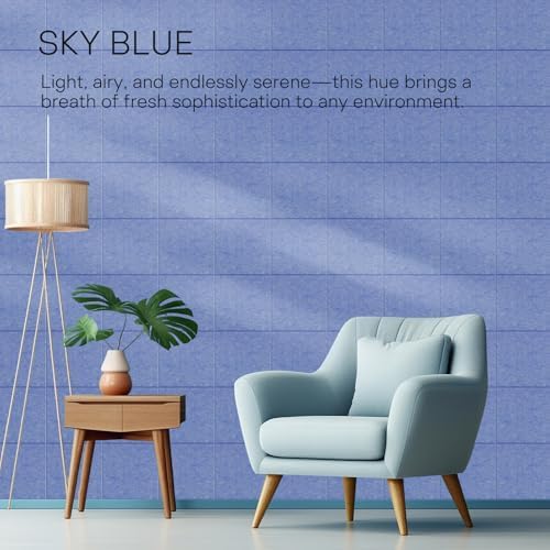 MaxGear Felt Bulletin Board 36" x 24", Sky Blue Felt Wall Tiles Push Pins