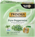 Twinings Pure Peppermint Caffeine-Free Tea Herbal Bags, 100 CT Box (1 Pack)