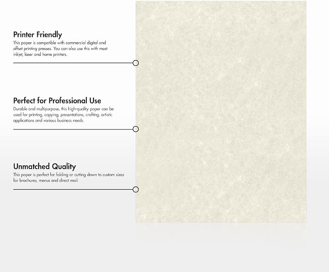 LUXPaper 8.5" x 11" Paper | Letter Size | Cream Parchment | 60lb. Text | 1,000 Qty