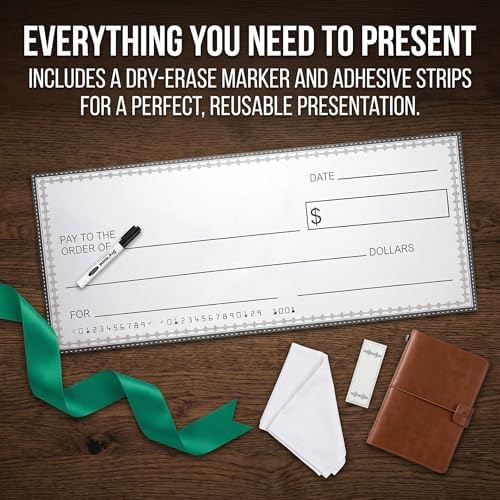 33 * 14 Large Giant Big Fake Hard Oversized Checks Award for Presentations