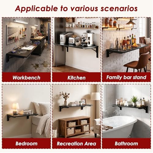Need 36x20IN Wall Mounted Folding Table for Office Laundry Black