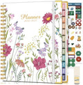 Academic Planner 2026-2027, Hardcover Weekly and Monthly Calendar Planner from July 2026 - June 2027, 8.5" x 11" A4 Large Daily Agenda with Tabs, College School Organizer for Student Teacher, Ivory Wild Flowers