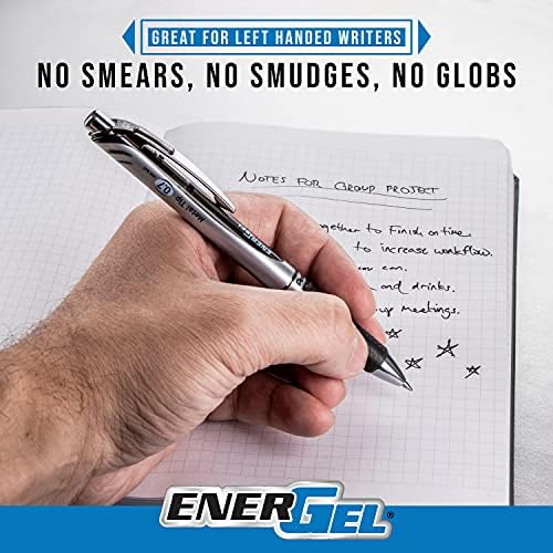Pentel EnerGel RTX Liquid Gel Pen (0.7mm), Metal Tip, Red Ink, Box of 12 (BL77-B)