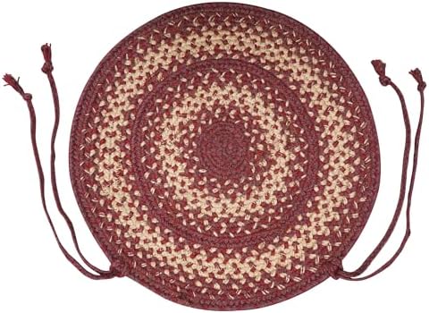 Homespice Autumn Maple Jute Braided Chair Pads, Round 15" Set of 2