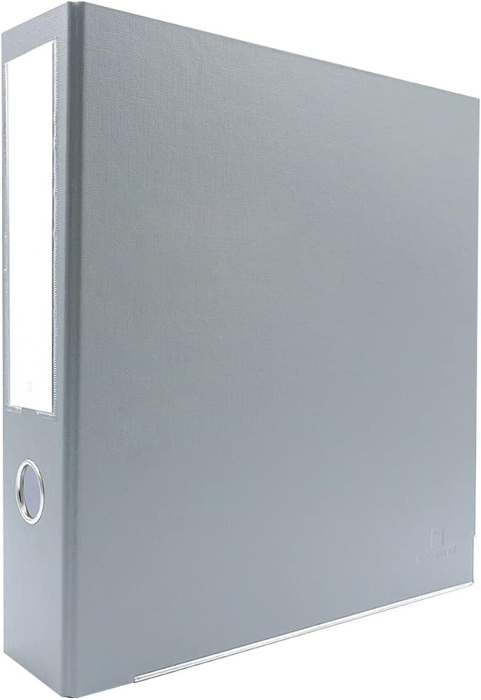 3-Ring Premium Round-Ring Binder - Light Gray, 3" Spine, by Bindertek | 450 Sheet Capacity, 2" Round Rings, Linen-Textured Covers, Steel Reinforced Edges, Spine Label Included