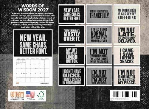 Words of Wisdom Calendar 2027
